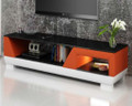 LARDA  (TS1007) TV STAND -FULL PVC + 3 TEMPERED GLASS + LIGHT