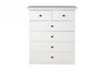 MALVERN (WD-155) 6 DRAWER TALLBOY - 1100(H) x800(W) - SATIN WHITE