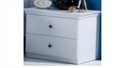 MALVERN  (WD-155)  2  x DRAWER  BEDSIDE  TABLE  -  SATIN WHITE