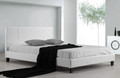 QUEEN (ING-QBFB-White) LEATHERETTE  BED FRAME  - WHITE