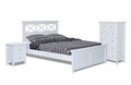 TWISTER QUEEN 3 PIECE BEDSIDE BEDROOM SUITE (3306) WITH NICKY BEDSIDES - WHITE