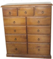 CRONULLA (CR48511) 11 DRAWERS SPLIT TOP CHEST - 1210(H) x 1150(W) - BALTIC , WALNUT OR GREYWASH  