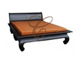 QUEEN SHANGHAI (BS 000 OL QS)  BED WITH OPIUM LEGS - CHOCOLATE