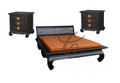 SHANGHAI KING ( BS 000 OL KS/ BS 003 OL RH )  3 PIECE BEDSIDE BEDROOM SUITE WITH OPIUM LEGS - CHOCOLATE