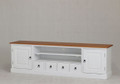 TASMANIA  2 DOOR 4 DRAWER TWO - TONED ENTERTAINMENT UNIT (SB 204 PN) - 600(H) x 2000(W)   -  WHITE & CARAMEL