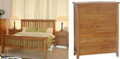 DAKOTA DOUBLE OR QUEEN  4 PIECE  TALLBOY  BEDROOM SUITE - WITH 6 DRAWER TALLBOY ( MODEL - 4-5-22-15-14-16-15-18-19) - CHESTNUT OR WALNUT