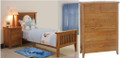 DAKOTA SINGLE  3 PIECE   BEDROOM SUITE  WITH 6 DRAWER TALLBOY ( MODEL - 4-5-22-15-14-16-15-18-19)  - CHESTNUT OR WALNUT