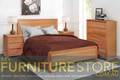 QUEEN MORGAN (AUSSIE MADE) BED TASSIE OAK & VENEER COMBINATION - ASSORTED COLOURS