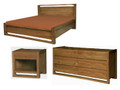 SCANDINAVIAN QUEEN  4 PIECE PIECE DRESSER   BEDROOM SUITE   -  CARAMEL