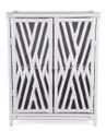 RATTAN  2 DOOR  CABINET (DET371W) - SOLID WHITE