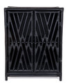 RATTAN  2 DOOR  CABINET (DET371) - BLACK