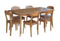 RETRO 7 PIECE DINING SETTING   WITH 1500(L) x 900(W)  TABLE - LIGHT OAK 