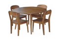 RETRO 5 PIECE ROUND DINING SETTING - 1200(D) - LIGHT OAK 