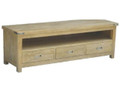 UTAH 1700(W) TV ENTERTAINMENT UNIT WITH 3 DRAWERS - 550(H) X 1700(W)- HONEY WASH