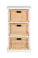 BALINESE CANE STORAGE DRAWERS (DET703 WH) WITH 3 DRAWERS -  WHITE