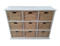 BALINESE CANE STORAGE DRAWERS (DET709) WITH 9 DRAWERS - WHITE