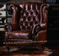 SEDRONA  SINGLE SEATER   FULL LEATHER VINTAGE SOFA CHAIR  - ASSORTED COLOURS