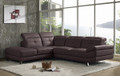  MILAN (V-1124-L-B) 3 SEATER LEATHER LOUNGE WITH LEFT CORNER - BROWN