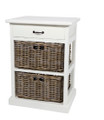 RATTAN STORAGE WITH 2 DRAWERS (DRT782) - WHITE / NATURAL