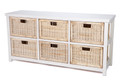 FRANGI RATTAN STORAGE WITH 6 DRAWERS (HORIZONTAL) - (RDB786/H) -650(H) X 1330(W) - WHITE / NATURAL