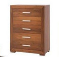 GRANVILLE 5 DRAWER TALLBOY -  1170(H) X 950(W)- BLACKWOOD