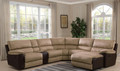 STIRLING 5 SEATER CORNER  LOUNGE  WITH RECLINING CHAISE  -  CREAM / COFFEE