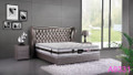 QUEEN VALENTINO  LEATHERETTE BED WITH TUFTED BEDHEAD (A9331) - ASSORTED COLOURS (MADE TO ORDER)