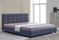 KING DELUXE FABRIC LINEN  TUFTED BED -  GREY