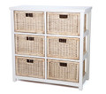 BESSY VERTICAL CANE STORAGE DRAWERS (RDB786VN) WITH 6 DRAWERS - NATURAL / WHITE