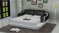 QUEEN  LIVINGSTON MODERN LEATHER BED ( LB8803) - ASSORTED COLORS AVAILABLE IN DIFFERENT  LEATHERS (COLOUR BOARD ATTACHED IN IMAGE SECTION)