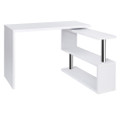 MAYA OFFICE COMPUTER  CORNER DESK DESK TABLE WITH BOOKSHELF  (DESK-SWIVEL-352WH-AB) - WHITE 