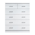 LENNY  6  DRAWERS  TOP SPLIT TALLBOY - 1050(H) x 850(W) -WHITE