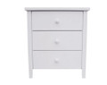 BRIGHTON 3 DRAWER BEDSIDE - WHITE 