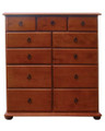 ANNA (AUSSIE MADE) 11 DRAWERS SOLID TIMBER TALLBOY CHEST WITH EXTENSION RUNNERS - 1230(H) X 1200(W) - ASSORTED COLOURS