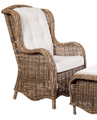 PRINCE ARMCHAIR WITH CUSHIONS RATTAN CHAIR - KUBU GREY