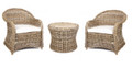 ROMA RATTAN 3 PIECE INDOOR / OUTDOOR SETTING - KUBU GREY OR GREY WASH