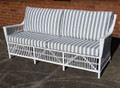 COLOMBUS 2 SEATER LOUNGE (DET795L) WITH STRIPY CUSHIONS - WHITE