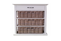 KUBU 3 STORAGE BASKET WITH 1 WOODEN DRAWER CABINET - KUBU GREY