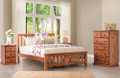 CARRINGTON DOUBLE OR QUEEN 4 PIECE TALLBOY BEDROOM SUITE WITH STANDARD CASE GOODS - GOLDEN OAK