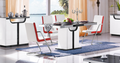 JOLENE (9035)   7 PIECE DINING SETTING WITH 6 CHAIRS - 1500(W) x 900(D) TABLE (MODEL19-8-9-18-12-5-25) - WHITE / BLACK