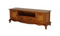 FRENCH PROVINCIAL ENTERTAINMENT UNIT WITH 2 DARWERS AND 2 DOORS (EU 202 FP) - 580(H) x 1680(W) - LIGHT PECAN