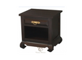 SEOUL  1 DRAWER  BEDSIDE  TABLE  WITH  RING / CHUNKY HANDLE (BS 001 OL RJ) -500(W)  - CHOCOLATE