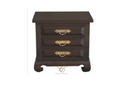 SEOUL 3 DRAWER BEDSIDE TABLE WITH  RING / CHUNKY HANDLE- (BS 003 OL RH / (RJ)  - 500(W) - CHOCOLATE