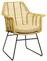 BILL CLASSICAL WOVEN RATTAN OCCASIONAL CHAIR WITH CUSHION - NATURAL
