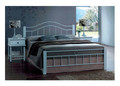 QUEEN CRYSTAL HARDWOOD & METAL BED FRAME - WHITE / WHITE