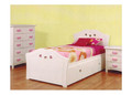 SINGLE HEART BED FRAME WITH SINGLE TRUNDLE - SNOW