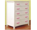 HEART 5 DRAWER TALLBOY - SNOW