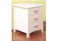 HEART 3 DRAWER BEDSIDE TABLE - SNOW