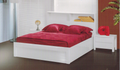 QUEEN NEW YORK FRONT GAS LIFT STORAGE BED (MODEL: 32) - HIGH GLOSS WHITE