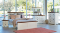 HAMPTONS QUEEN (CUSTOM MADE) 4 PIECE (TALLBOY) BEDROOM SUITE - ASSORTED COLOURS